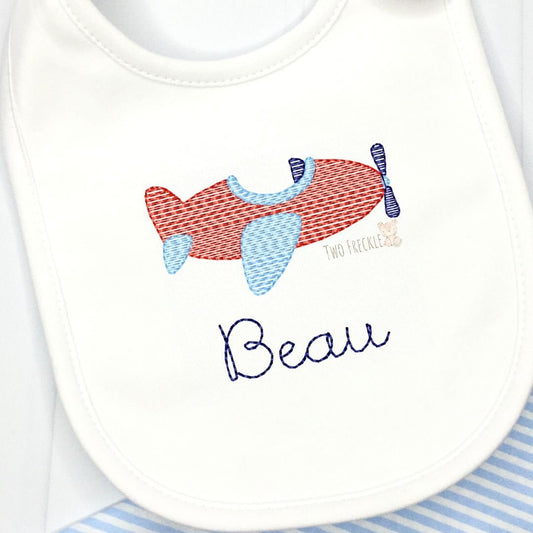 Airplane Baby Bib, Pilot Baby Bib, Plane Bib and Burp Cloth, Pilot Baby Gift, Airplane Bib, Airplane Baby Shower, Co-Pilot Gift