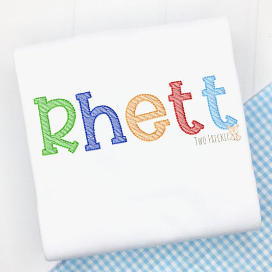 Boys Colorful Monogrammed Shirt