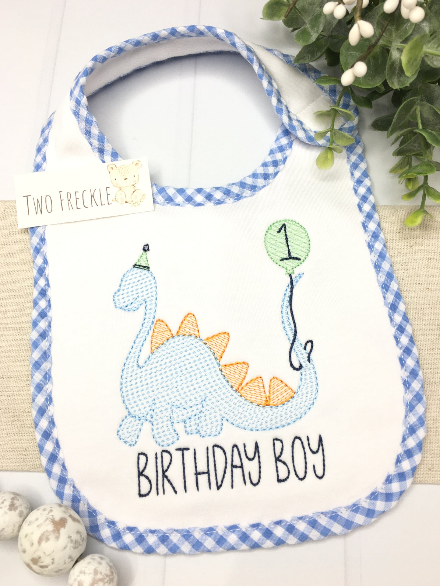 Birthday Dino Birthday Bib or Bodysuit