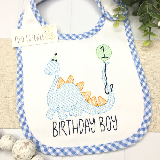 Birthday Dino Birthday Bib or Bodysuit